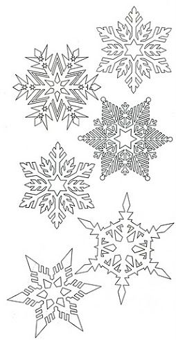 новогодний шаблон снежинок для окна для вырезания из бумаги